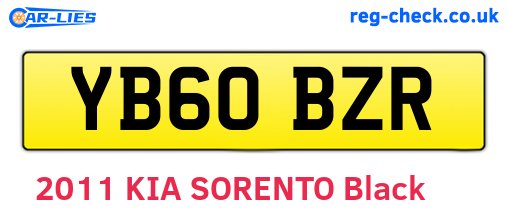 YB60BZR are the vehicle registration plates.