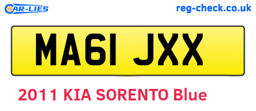 MA61JXX are the vehicle registration plates.
