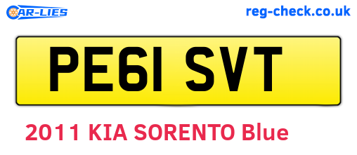 PE61SVT are the vehicle registration plates.