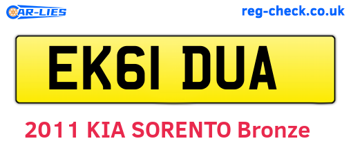 EK61DUA are the vehicle registration plates.