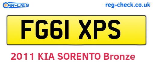 FG61XPS are the vehicle registration plates.