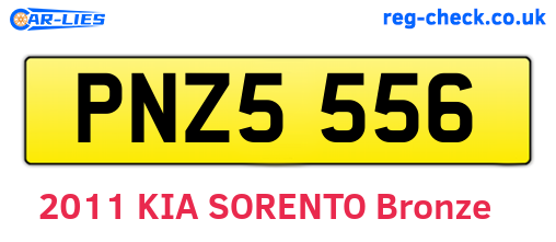 PNZ5556 are the vehicle registration plates.