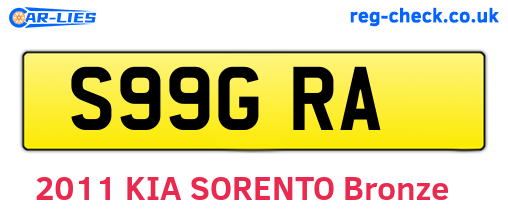 S99GRA are the vehicle registration plates.