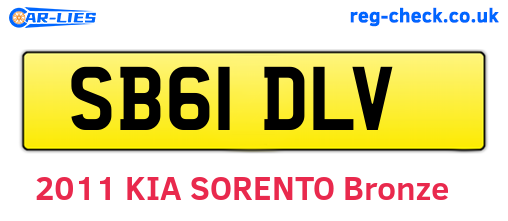 SB61DLV are the vehicle registration plates.