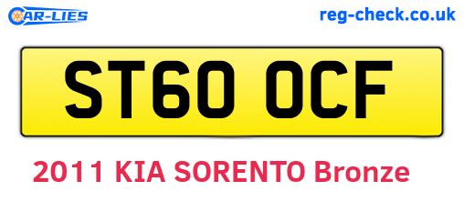 ST60OCF are the vehicle registration plates.