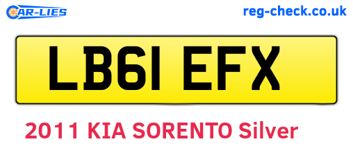 LB61EFX are the vehicle registration plates.