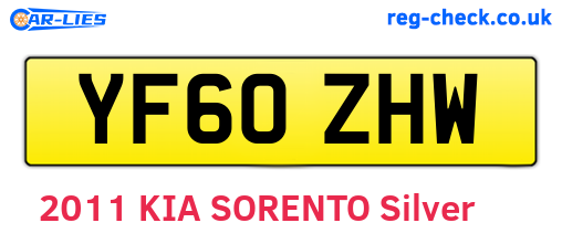 YF60ZHW are the vehicle registration plates.