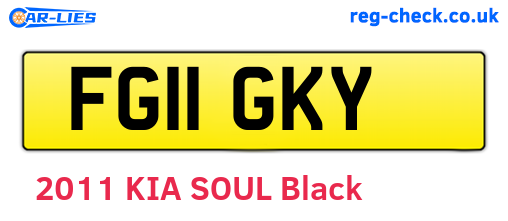 FG11GKY are the vehicle registration plates.