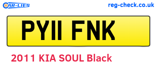 PY11FNK are the vehicle registration plates.