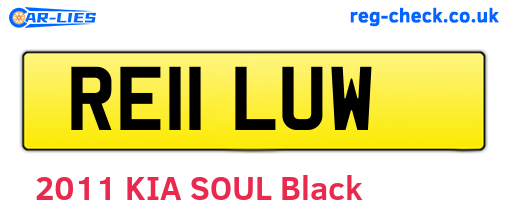 RE11LUW are the vehicle registration plates.