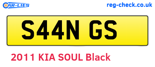 S44NGS are the vehicle registration plates.