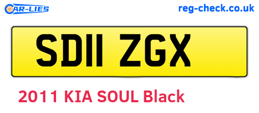 SD11ZGX are the vehicle registration plates.