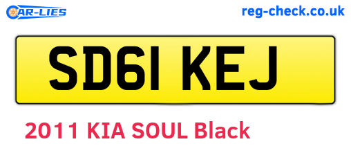 SD61KEJ are the vehicle registration plates.
