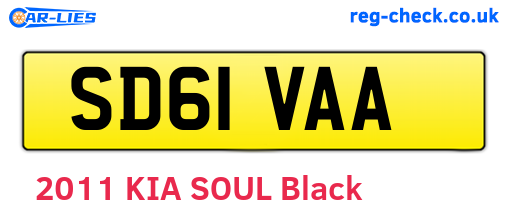 SD61VAA are the vehicle registration plates.