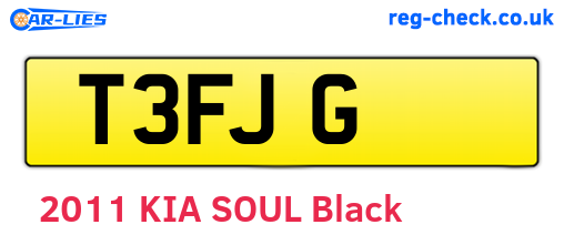 T3FJG are the vehicle registration plates.