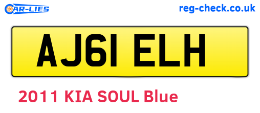 AJ61ELH are the vehicle registration plates.