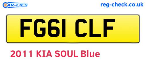 FG61CLF are the vehicle registration plates.