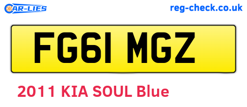 FG61MGZ are the vehicle registration plates.
