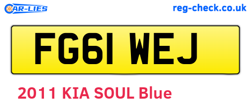 FG61WEJ are the vehicle registration plates.