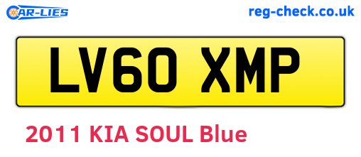 LV60XMP are the vehicle registration plates.