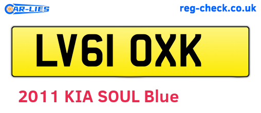 LV61OXK are the vehicle registration plates.