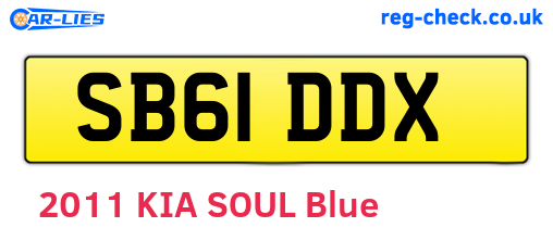 SB61DDX are the vehicle registration plates.