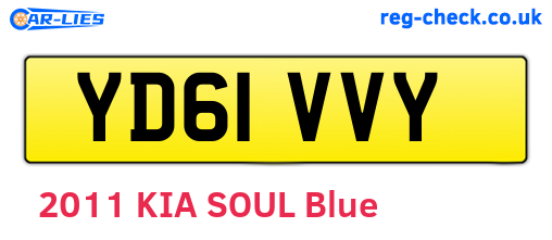 YD61VVY are the vehicle registration plates.
