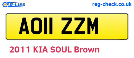 AO11ZZM are the vehicle registration plates.
