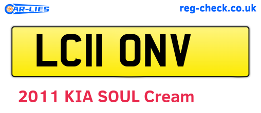 LC11ONV are the vehicle registration plates.