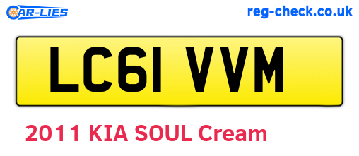 LC61VVM are the vehicle registration plates.