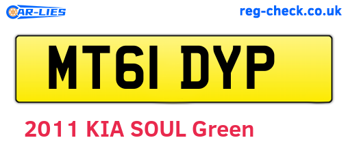 MT61DYP are the vehicle registration plates.