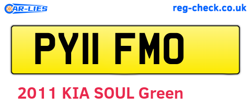 PY11FMO are the vehicle registration plates.