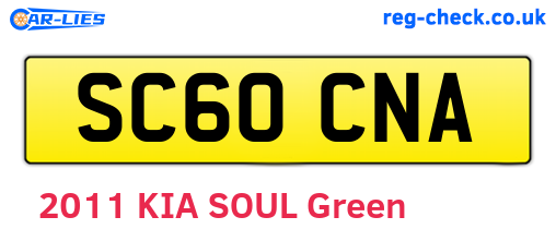 SC60CNA are the vehicle registration plates.