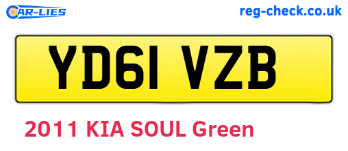 YD61VZB are the vehicle registration plates.