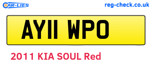 AY11WPO are the vehicle registration plates.