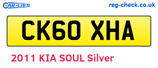 CK60XHA are the vehicle registration plates.