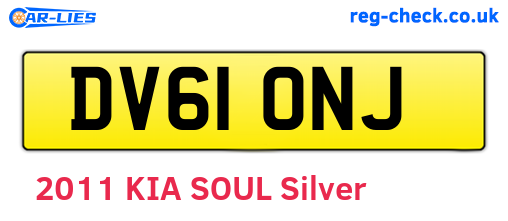 DV61ONJ are the vehicle registration plates.