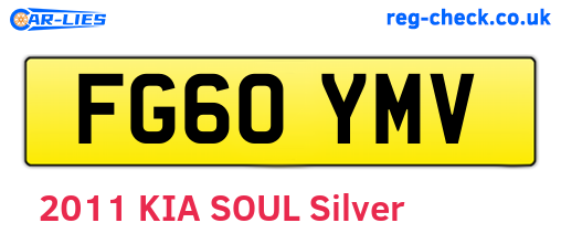 FG60YMV are the vehicle registration plates.