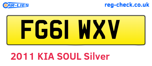 FG61WXV are the vehicle registration plates.