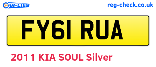 FY61RUA are the vehicle registration plates.