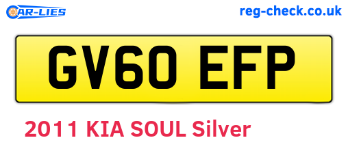 GV60EFP are the vehicle registration plates.