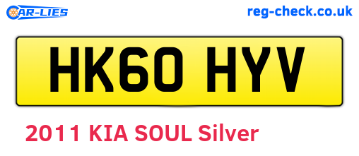 HK60HYV are the vehicle registration plates.