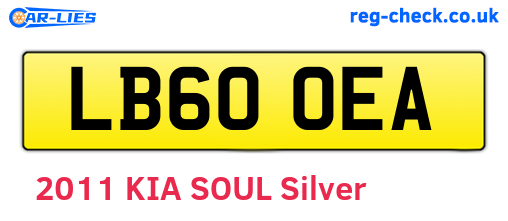 LB60OEA are the vehicle registration plates.