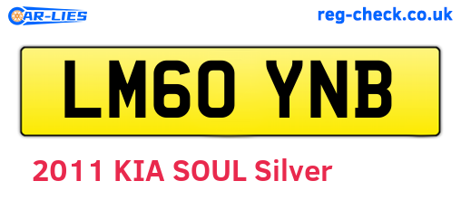 LM60YNB are the vehicle registration plates.