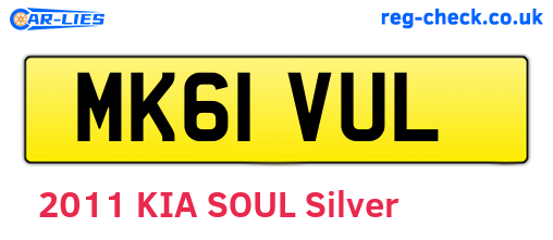 MK61VUL are the vehicle registration plates.