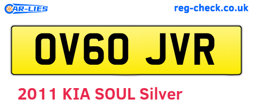 OV60JVR are the vehicle registration plates.