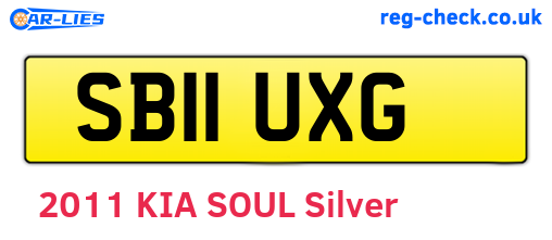 SB11UXG are the vehicle registration plates.