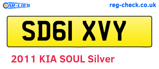 SD61XVY are the vehicle registration plates.