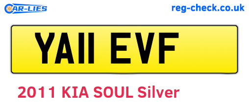YA11EVF are the vehicle registration plates.