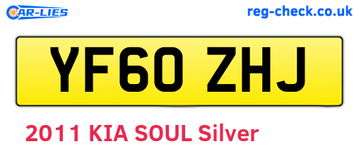 YF60ZHJ are the vehicle registration plates.